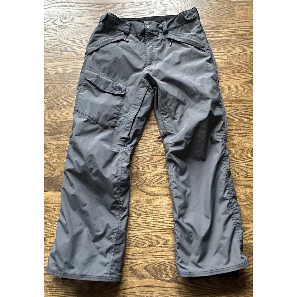 North Face Freedom Insulated Ski Pants Gray Mens Large Waterproof Dryvent L
